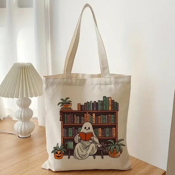 Ghostie Reading Tote Bag - Picture 3 of 3